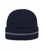 Unisex Reflective Beanie Navy/silver 8702