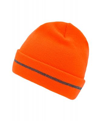 Unisex Reflective Beanie Feloranje/zilver 8702