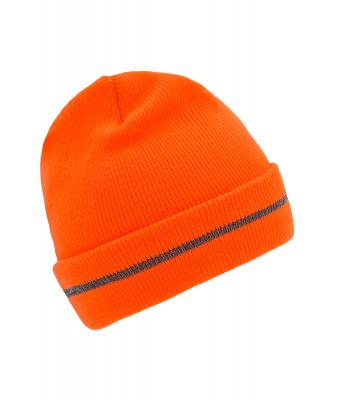 Unisex Reflective Beanie Feloranje/zilver 8702