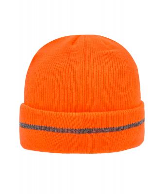 Unisex Reflective Beanie Feloranje/zilver 8702