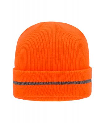 Unisex Reflective Beanie Feloranje/zilver 8702