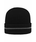 Unisex Reflective Beanie Black/silver 8702