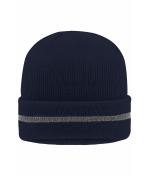 Unisex Reflective Beanie Navy/silver 8702