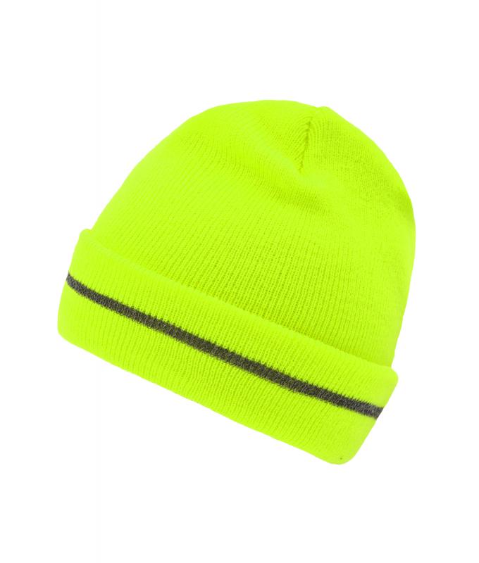 Unisex Reflective Beanie Bright-yellow/silver 8702