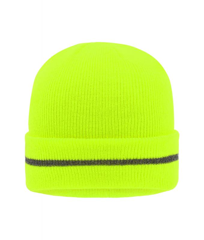 Unisex Reflective Beanie Bright-yellow/silver 8702