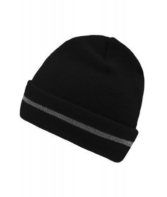 Unisex Reflective Beanie Zwart/zilver 8702