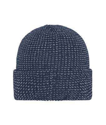 Unisex Reflective Winter Beanie Navy 10558