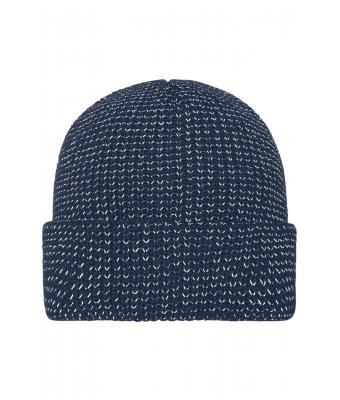 Unisex Reflective Winter Beanie Navy 10558