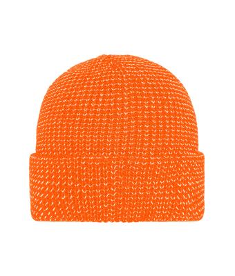 Unisex Reflective Winter Beanie Bright-orange 10558