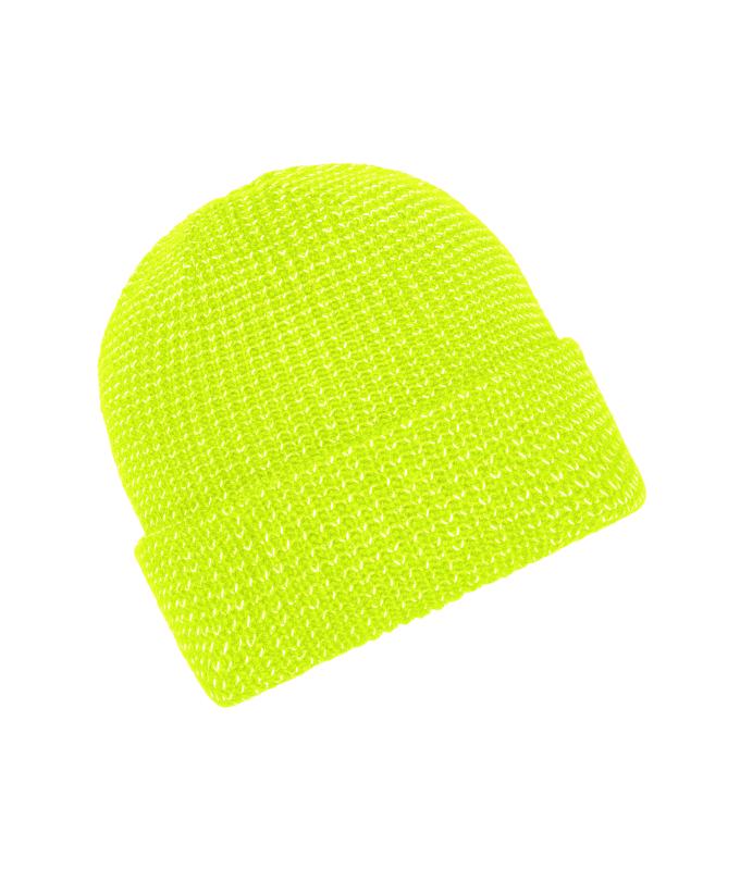 Unisex Reflective Winter Beanie Bright-yellow 10558