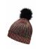 Unisexe Bonnet femme tricoté métallisé Bronze/noir 8716