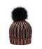 Unisexe Bonnet femme tricoté métallisé Bronze/noir 8716
