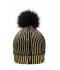 Unisexe Bonnet femme tricoté métallisé D'or/noir 8716