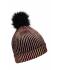 Unisex Ladies' Metallic Beanie Bronze/black 8716