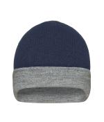 Unisexe Bonnet réversible Marine/gris-chiné 11118