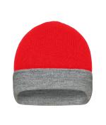 Unisexe Bonnet réversible Rouge/gris-chiné 11118