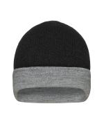Unisexe Bonnet réversible Noir/gris-chiné-foncé 11118
