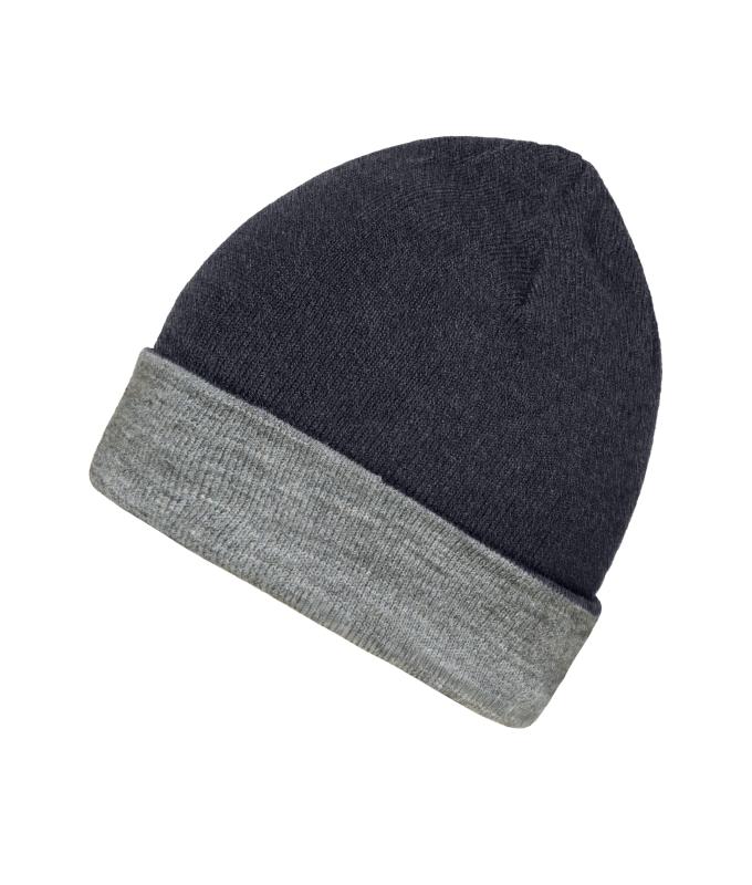 Unisexe Bonnet réversible Gris-mélange/gris chiné 11118