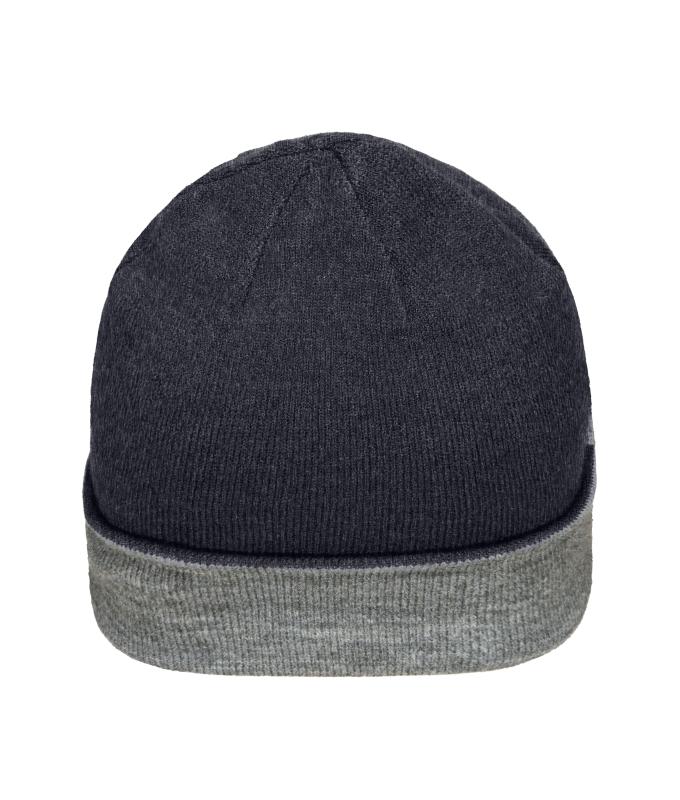 Unisexe Bonnet réversible Gris-mélange/gris chiné 11118