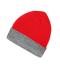 Unisexe Bonnet réversible Rouge/gris-chiné 11118