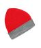 Unisexe Bonnet réversible Rouge/gris-chiné 11118