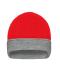 Unisexe Bonnet réversible Rouge/gris-chiné 11118