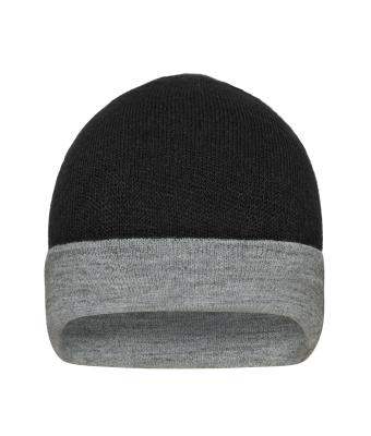 Unisex Reversible Beanie Black/grey-heather 11118