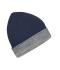 Unisex Reversible Beanie Navy/heather grijs 11118