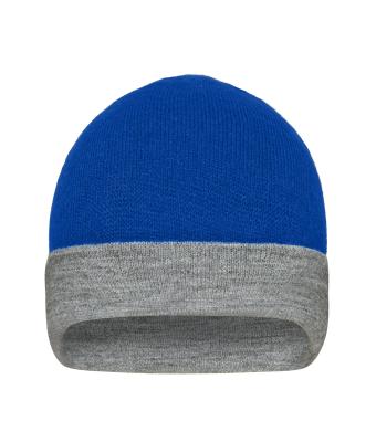 Unisex Reversible Beanie Royal/heather grijs 11118