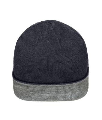 Unisex Reversible Beanie Grey-melange/grey-heather 11118
