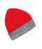 Unisex Reversible Beanie Rood/heather grijs 11118