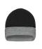 Unisex Reversible Beanie Zwart/heather grijs 11118