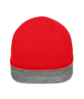 Unisex Reversible Beanie Red/grey-heather 11118