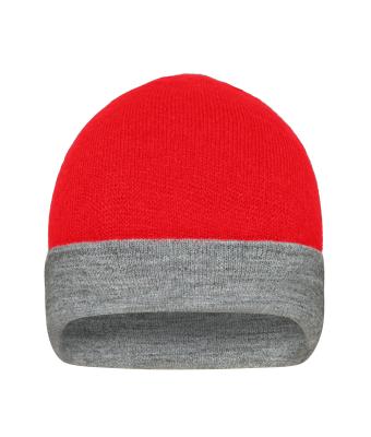 Unisex Reversible Beanie Red/grey-heather 11118