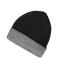Unisex Reversible Beanie Zwart/heather grijs 11118