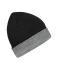 Unisex Reversible Beanie Zwart/heather grijs 11118