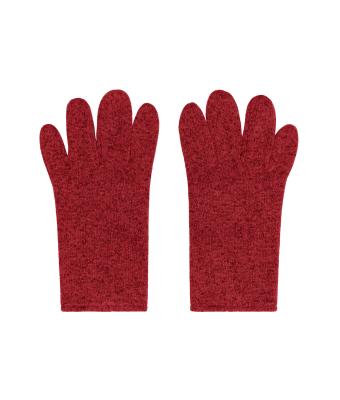 Unisex Fleece-Gloves Red-melange 11192