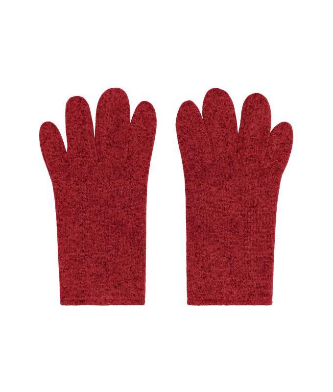 Unisex Fleece-Gloves Red-melange 11192