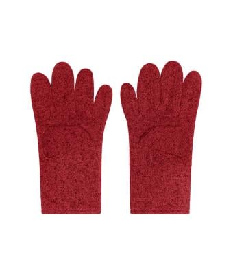 Unisex Fleece-Gloves Red-melange 11192