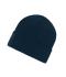 Unisex Knitted Beanie with Patch (10cm x 5cm) Navy 11120