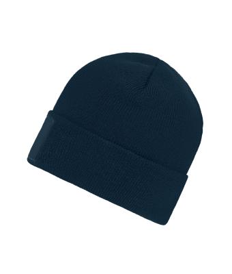 Unisex Knitted Beanie with Patch (10cm x 5cm) Navy 11120