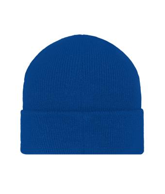 Unisex Knitted Beanie with Patch (10cm x 5cm) Royal 11120