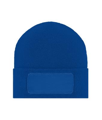 Unisex Knitted Beanie with Patch (10cm x 5cm) Royal 11120