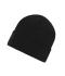 Unisex Knitted Beanie with Patch (10cm x 5cm) Black 11120