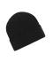 Unisex Knitted Beanie with Patch (10cm x 5cm) Black 11120