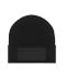 Unisex Knitted Beanie with Patch (10cm x 5cm) Black 11120