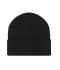 Unisex Knitted Beanie with Patch (10cm x 5cm) Zwart 11120