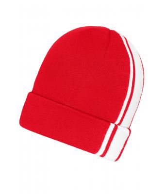Unisexe Bonnet d'hiver Rouge/blanc 11495