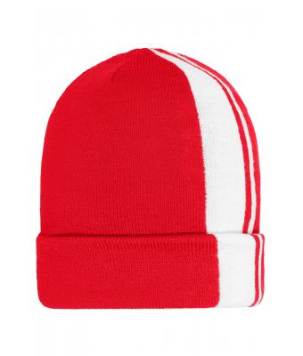 Unisexe Bonnet d'hiver Rouge/blanc 11495