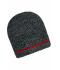 Unisexe Bonnet à grosses mailles Noir-mélange/rouge 11444